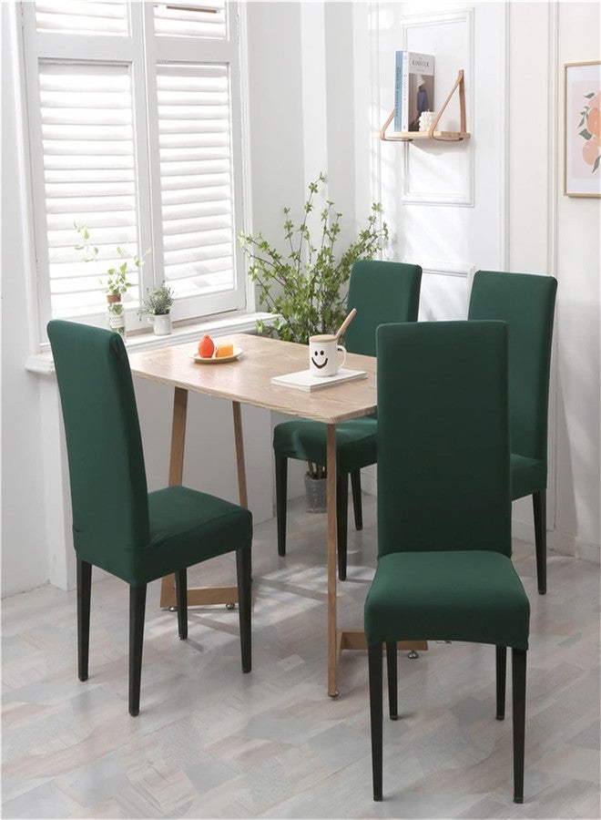 Jusmate Chair Covers for Dining Room Set of 6, Stretch Spandex Dining Chair Covers, Washable Removable Parsons Chair Slipcovers Protector for Dining Room, Kitchen, Hotel (Hunter) - Image 2
